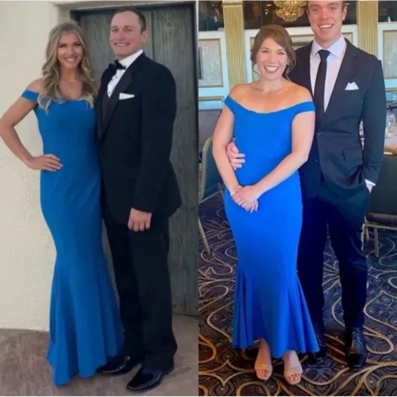 La Petite Robe di Chiara Boni Cobalt Maeli Gown Maxi Dress in Size Medium - Picture 7 of 13